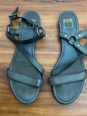 Frye Blue Leather Strappy Sandals Size 8
